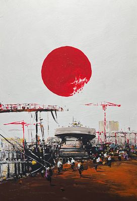 Батынков Константин Александрович (род. 1959). Обложка (?) Винил, акрил, белила. 29,5&times;20,5 см. 