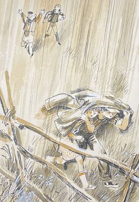 Аникин Борис Александрович (род. 1947). Иллюстрация к книге Д. Баханцева "Чужие следы" (Л.: ЛО 