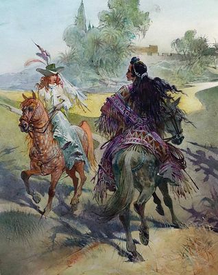 Богачёв Юрий Николаевич (род. 1956). Иллюстрация для страниц 154-155 романа Т. М. Рида "Всадник 