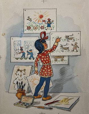Брюханов Дмитрий Афанасьевич (1915‒1992). Иллюстрация к книге А. А. Кымытваль "Это праздник 