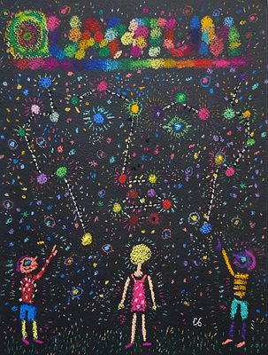 Бархин Сергей Михайлович (1938—2020). Иллюстрация для журнала. 1993. Бумага, сухая пастель. 28 