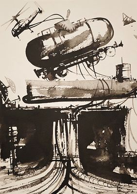 Батынков Константин Александрович (род. 1959). Эмбарго. Б/д. Бумага, тушь. 29,5&times;20,8 см. На 