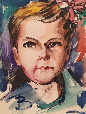 Бич Борис Николаевич (1946—2018). Лиза. Б/д. Бумага, акварель, белила, карандаш. 31,8&times;24 см. 