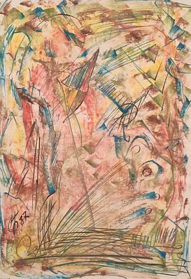 Бордачёв Сергей Михайлович (род. 1948). Без названия. 1987. Картон, масло. 70&times;48,7 см. Внизу 