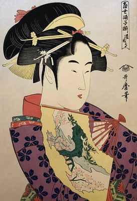 Китагава Утамаро (1753—1806). Додзёдзи. Из серии &laquo;Современные танцы&raquo;. Цветная гравюра на дереве 