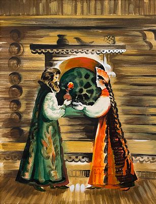 Анфилова Галина Александровна (род. 1936). Подарок. Иллюстрация к сказке С. Т. Аксакова 