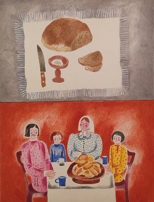 Свободова Наталья Николаевна (род. 1936). Иллюстрации к книжке-картинке &laquo;Огуречик, огуречик...&raquo; 