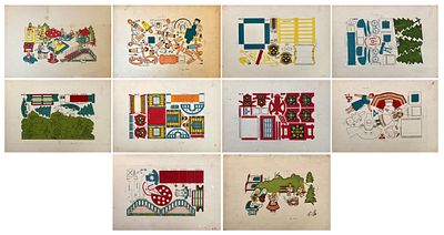 Арнгольд (Гапоненко) Эрна Иоганновна (1906–1980). Полный комплект иллюстраций к настольной игре 