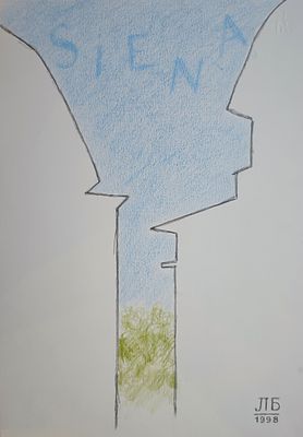 Баранов Леонид Михайлович (1943—2022). Сиена. 1998. Бумага, графитный и цветные карандаши. 47 