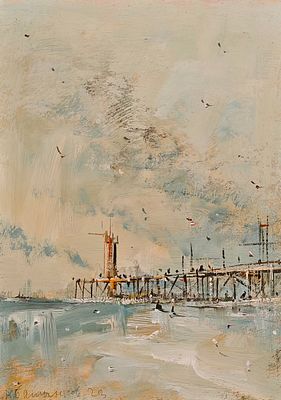 Батынков Константин Александрович (род. 1959). Пирс. 2023. Бумага, акрил. 42&times;29,7 см. Внизу 