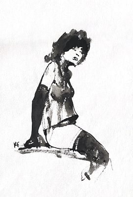 Батынков Константин Александрович (род. 1959). Работа из серии &laquo;Голенькие&raquo;. 2010. Бумага, тушь. 