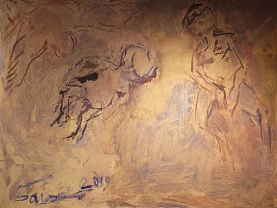 Башлыков Владимир Иванович (род. 1943). Генезис. 2019. Холст, масло. 60&times;80 см. Внизу слева: 