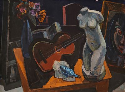 Васин Виктор Фёдорович (1919—1997). Натюрморт со скрипкой. Б/д. Холст, масло. 59&times;80 см. Виктор 