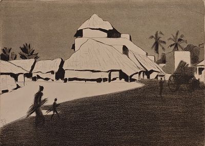 Ватагин Василий Алексеевич (1884—1969). Селение. 1919. Бумага, литография. 23,5&times;32 см. Внизу 