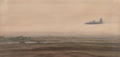 Генин Давид Пейсахович (1912—1971). Над московскими просторами. 1970. Бумага, акварель, белила. 