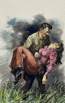 Алимов Борис Александрович (1932—2006). Обложка к роману &laquo;Тихий Дон&raquo;. Бумага, акварель, белила 