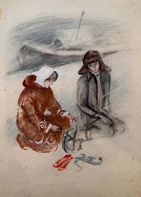 Богаевская Ольга Борисовна (1915—2000). Иллюстрация к повести Р. Фраермана &laquo;Дикая собака Динго&raquo; 