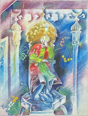 Борисов Анатолий Александрович (1932—2018). &laquo;Арабские сказки&raquo; (М.: Тропа, 1988). Бумага 