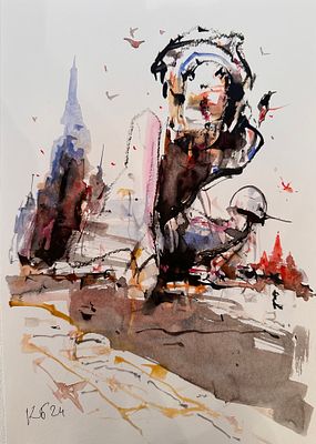 Батынков Константин Александрович (род. 1959). Хочешь меня? 2024. Бумага, акварель, тушь. 29 