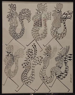 Бартенев Андрей Дмитриевич (род. 1965). Петухи. 2004. Бумага, акварель. 65&times;50 см.