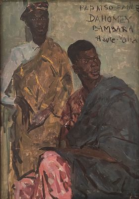 Бирштейн Макс Авадьевич (1914—2000). Портрет двух мужчин. 1957. Картон, масло. 69,5&times;49 см. 