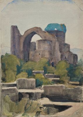 Ватагин Василий Алексеевич (1884—1969). Самарканд. 1925. Бумага, акварель, карандаш. 36&times;25 см. В 