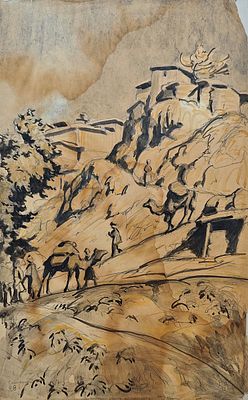 Ватагин Василий Алексеевич (1884—1969). Самарканд. 1928. Бумага, тушь, акварель, карандаш. 