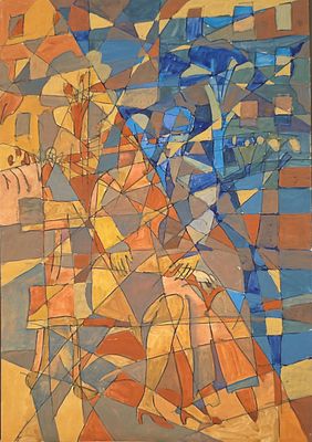 Визин Эммануил Павлович (1904—1975). Пара. 1965—1973. Бумага, гуашь. 38,7&times;27 см. На обороте: 