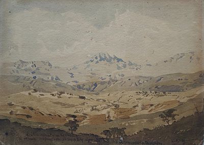 Волошин Максимилиан Александрович (1877—1932). Горные хребты. 1929. Бумага, акварель. 17,5&times;24,7 