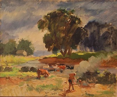 Григорьев Николай Михайлович (1890—1943). Полдень. 1940-е. Холст, масло. 45&times;55 см. Размер в 