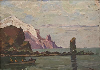 [Суровый стиль] Давыдов Виталий Тимофеевич (1923—2007). Командоры. Выезд на охоту. 1961. Холст 