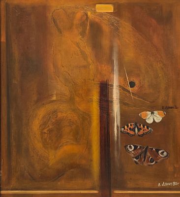 Дунич Валерий Евгеньевич (1937—2016). Без названия. 1990. Оргалит, масло. 70&times;63,4 см. Размер в 