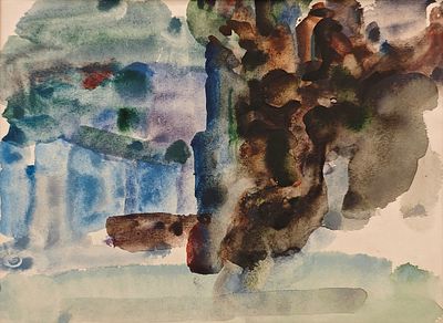 [Группа &laquo;Маковец&raquo;] Жегин Лев Фёдорович (1892—1969). Берег моря. 1950—1960-е. Бумага, гуашь. 20 