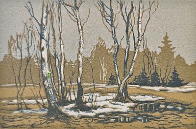 [Из собрания П. Корнилова] Иглин Александр Иванович (1896—1983). Тающий снег. 1965. Бумага 