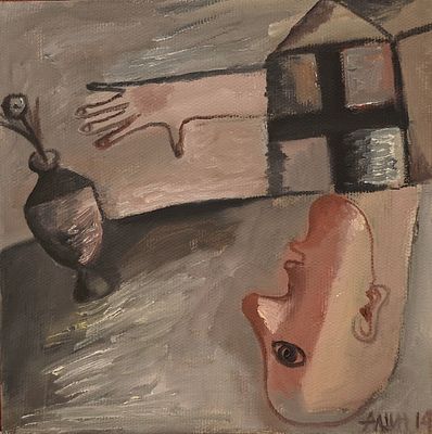 Ишин Александр Владимирович (1941—2015). Букет. 2014. Холст, масло. 35&times;35 см. Внизу справа: 