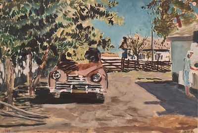 Кичанова-Лифшиц Ирина Николаевна (1918—1999). Каховка. 1949. Бумага, гуашь. 36&times;54 см. Внизу 