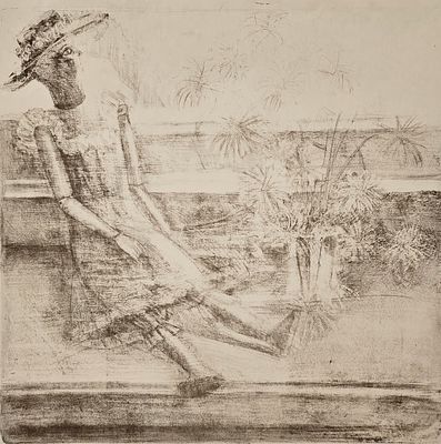 Купер (Куперман) Юрий Леонидович (род. 1940). Кукла. 1970. Бумага, офорт. Размер оттиска: 45&times;46 