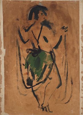Рудаков Константин Иванович (1891—1949). Натурщица со спины. Конец 1920-х—1930-е. Бумага на 