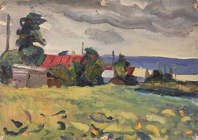 Светлицкий Валерий Григорьевич (1938—2018). Пейзаж. Б/д. Картон, масло. 34&times;49 см. Валерий 