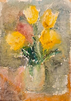 Солодовникова Наталья Александровна (1900—1988). Тюльпаны. Б/д. Бумага, акварель. 41,5&times;29,5 см. 