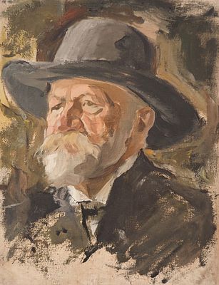 [Передвижники] Шемякин Михаил Фёдорович (1875—1944). Старик. 1920-е. Холст, масло. 48&times;37,5 см. М 