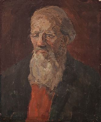 [Передвижники] Шемякин Михаил Фёдорович (1875—1944). Старик. Б/д. Холст, масло. 60&times;50 см. Михаил 