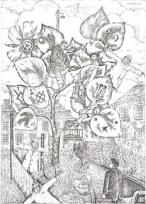 Калугин Александр Ильич (род. 1949). Больничный цветок. 1986. Бумага, литография. 53,5&times;39 см. Ал 