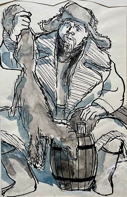 Сколозубов Александр Сергеевич (1936—1993). Иллюстрация к повести Ю. Н. Шесталова &laquo;Красная 