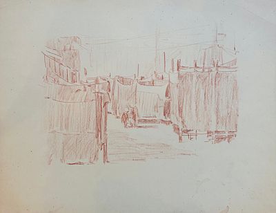 Сойфертис Леонид Владимирович (1911—1996). В дни войны. 1945. Бумага, цветной карандаш. 28,5&times;36 
