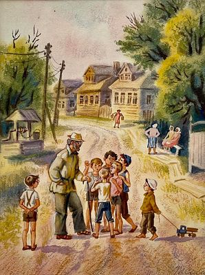 Соловьёва Татьяна Васильевна (род. 1945).
Иллюстрация к рассказу К. Паустовского &laquo;Заботливый 