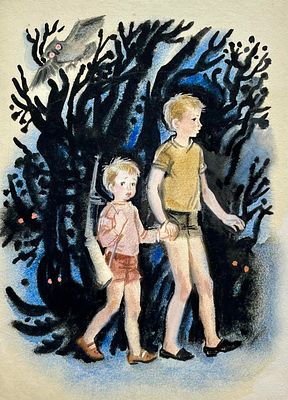 Соловьёва Татьяна Васильевна (род. 1945).
Иллюстрация к сборнику &laquo;Веселый городок&raquo;.
Бумага 