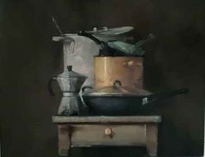 Агроскин Семён Евгеньевич (род. 1961). Натюрморт с кофейником. 2016. 70&times;90 см.