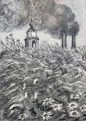 Абрамова Ольга Михайловна (род. 1948). Иллюстрация к &laquo;Повестям&raquo; А. П. Чехова. 1982. Бумага 