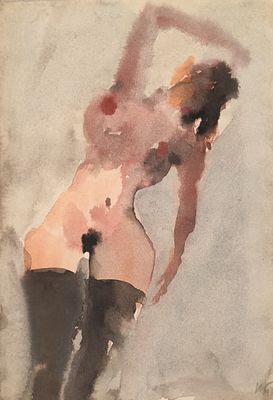 Батынков Константин Александрович (род. 1959). Обнажённая. 2000. Бумага, акварель. 29,7 &times; 20,9 